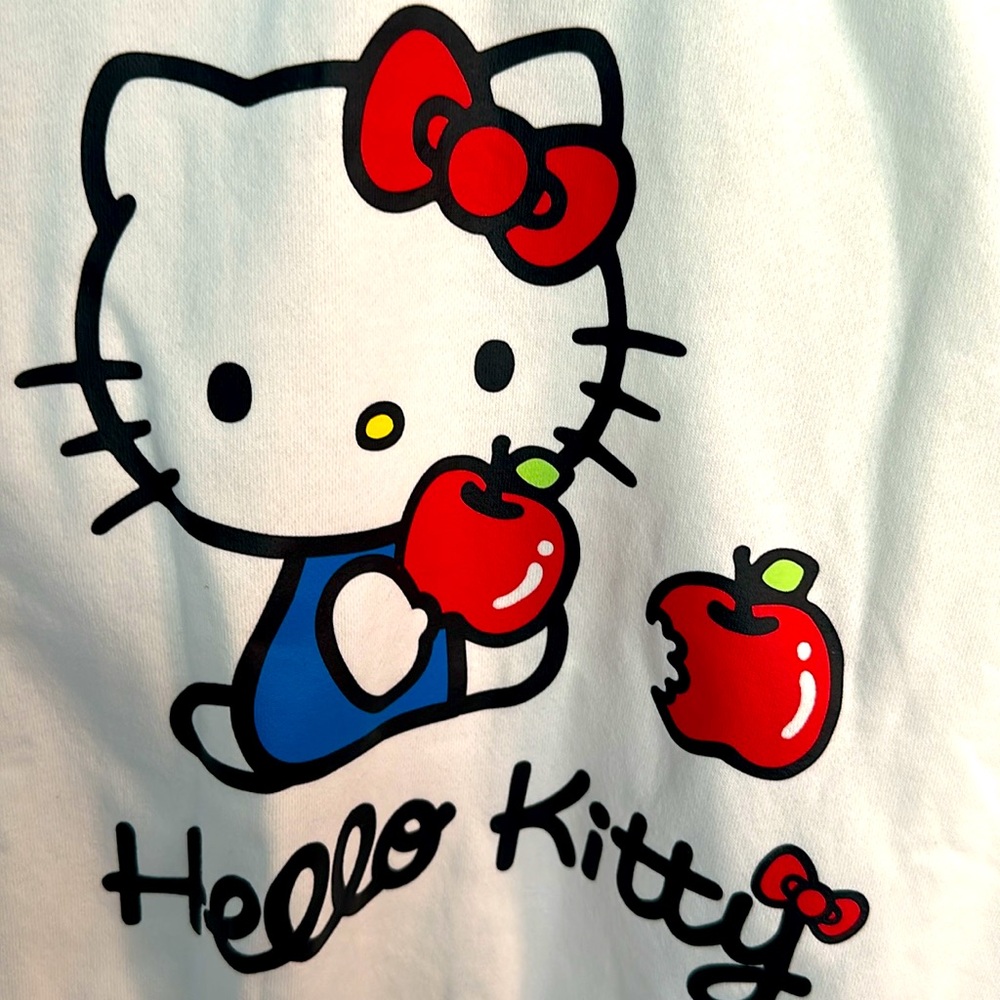NWT Hello Kitty Apple Graphic Pullover - White - Woman’s Size Small - Picture 4 of 6